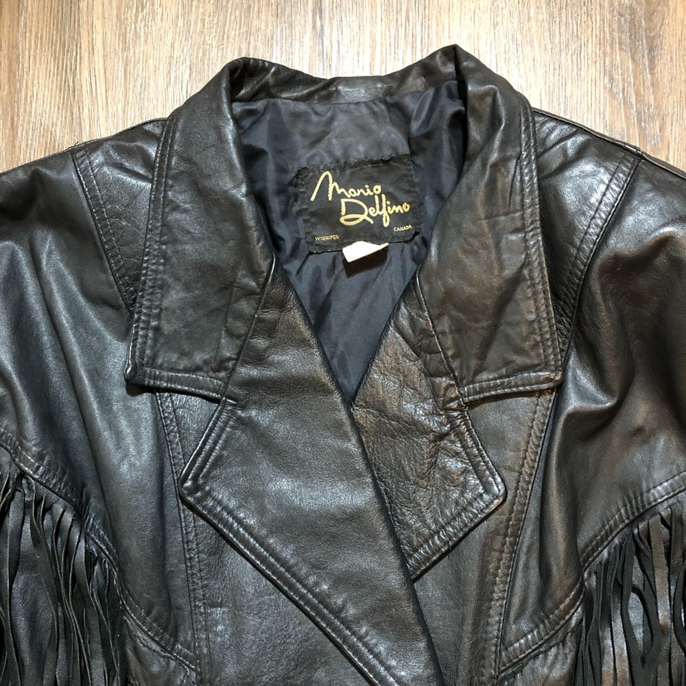 Vintage 70’s Cropped Leather Fringed Jacket - Picture 6 of 17